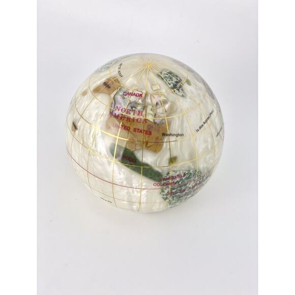 Alexander Kalifano Pearl Opalite Gemstone Globe Pearl Rubellite Opal Ocean 3” - Picture 5 of 6